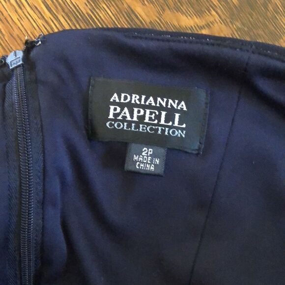 Adrianna Papell Collection Navy Blue Strapless Shutter Pleat Dress - Picture 7 of 14